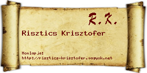 Risztics Krisztofer névjegykártya